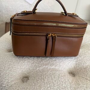 Brown Zara Leather Top-Handle Women's Bag